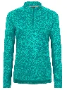 Levelwear Womens Golf Shirt | Long Sleeve Quarter Zip | Coral | Teal