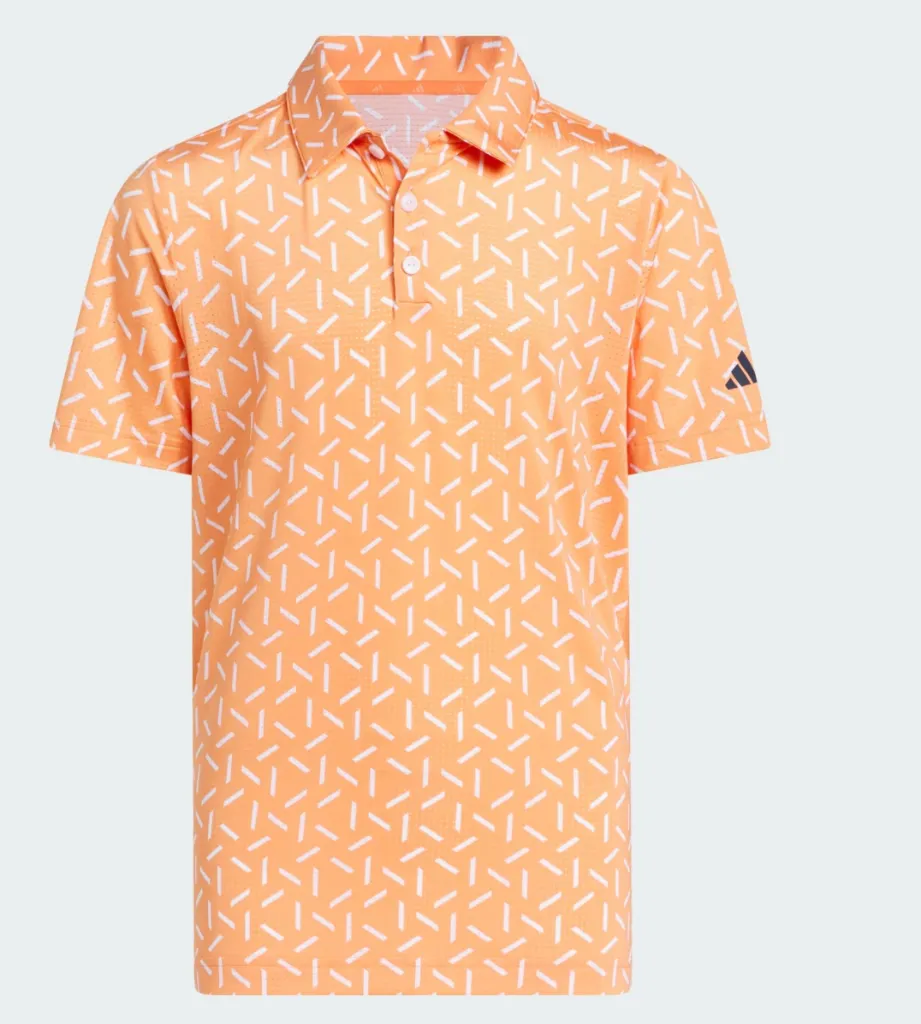 Adidas Junior Boys Golf Shirt | Scripted Polo | Frozen Turbo