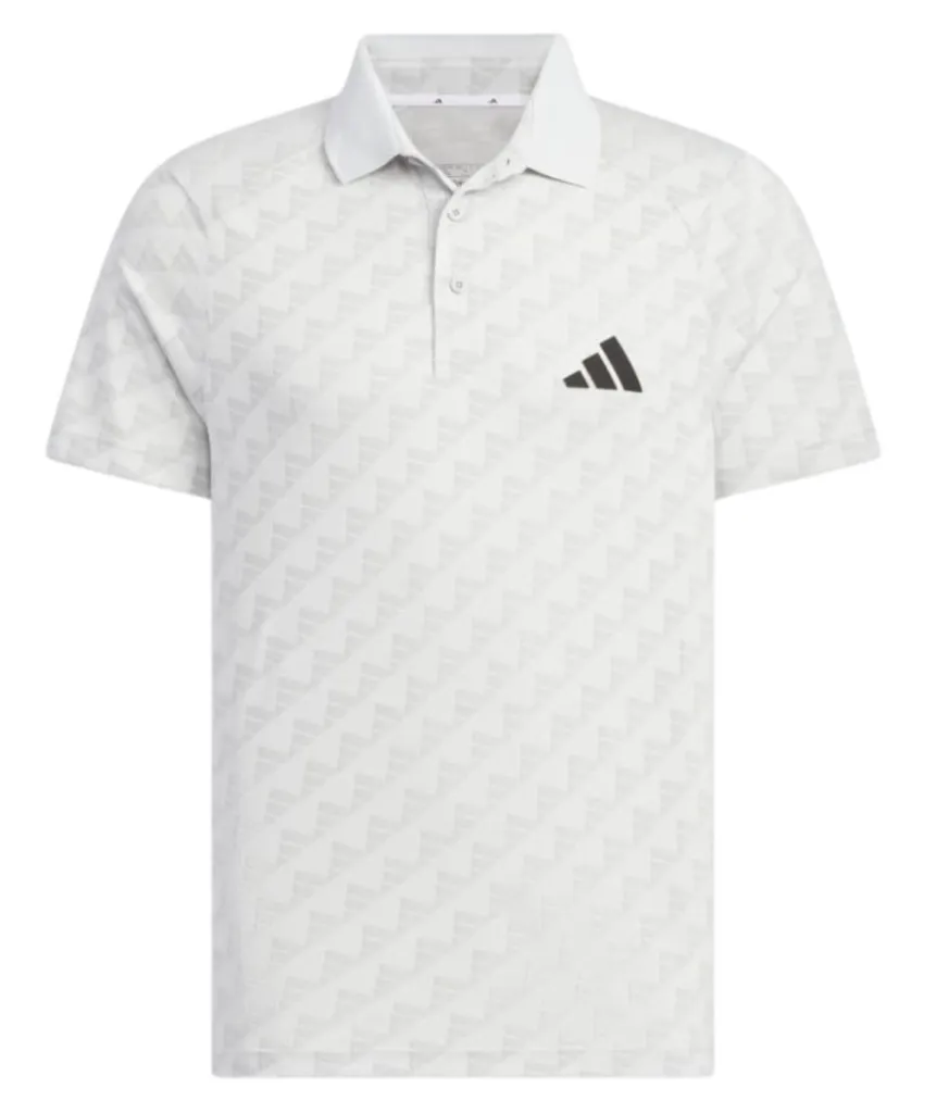 Adidas Junior Boys Golf Shirt | Jacquard Polo | White