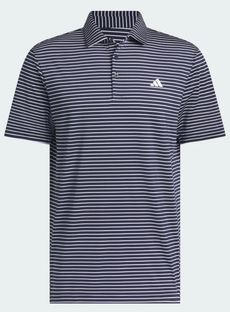 Adidas Junior Boys Golf Shirt | Jacquard Polo | Dual Indigo