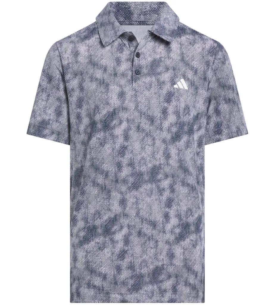 Adidas Junior Boys Golf Shirt | Textured Polo | Navy