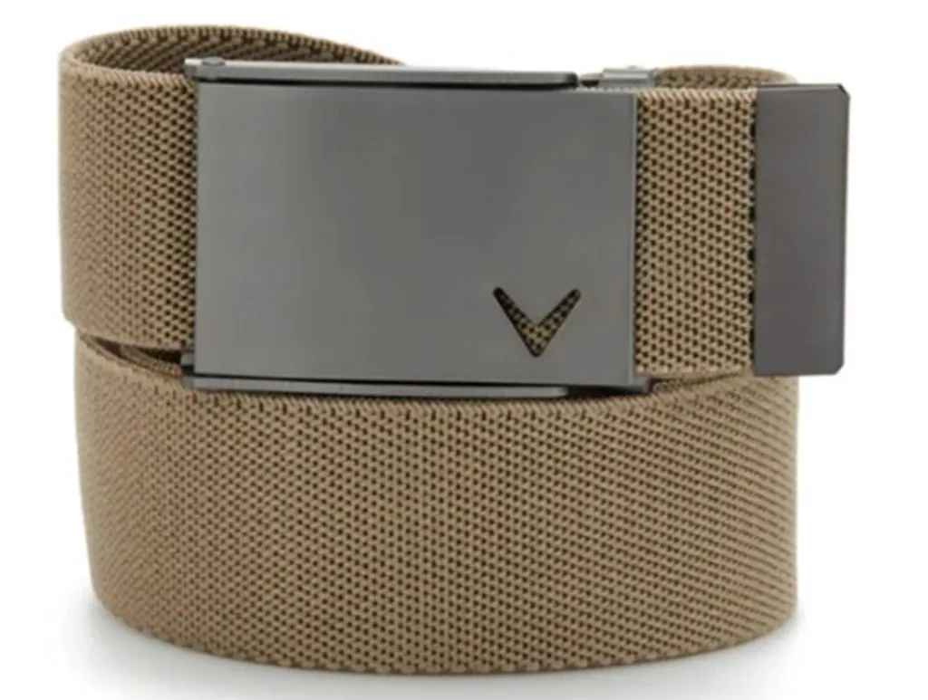 [4000938G-00-13] Callaway Mens Golf Belt | Woven Zig Zag | Beige (L/XL)