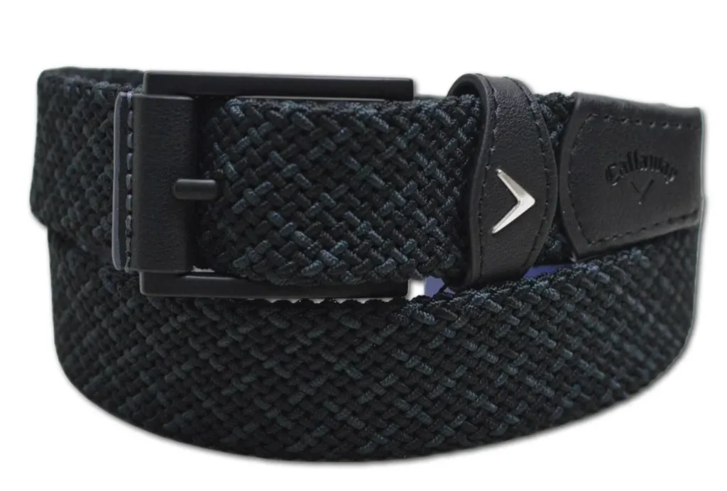 [4000938G-01-13] Callaway Mens Golf Belt | Woven Zig Zag | Black (L/XL)