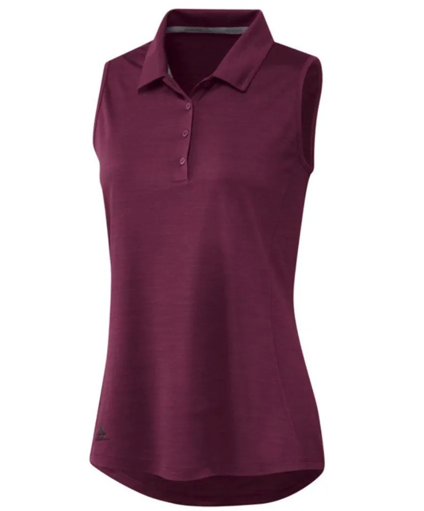Adidas Womens Golf Shirt | Ultimate365 Printed | Climacool Sleeveless Polo | Maroon