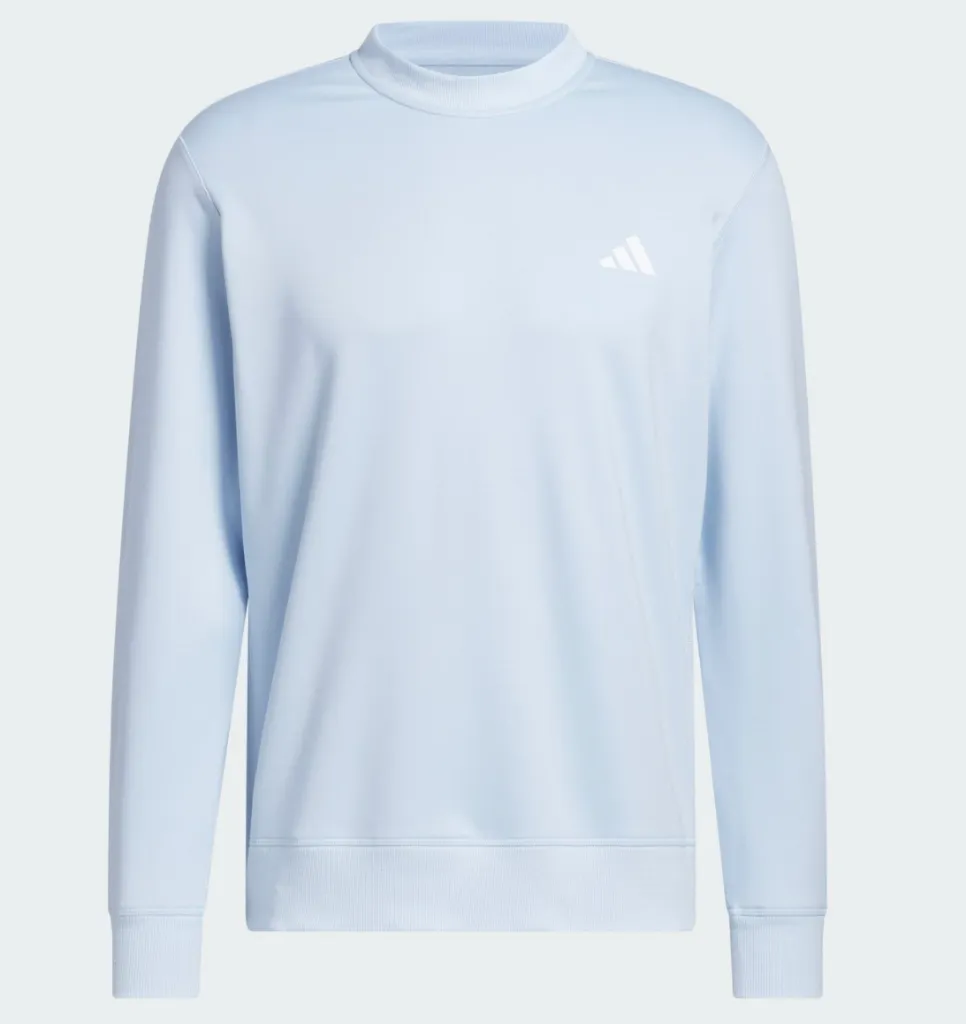 Adidas Mens Golf Crew Sweat | Ultimate365 Climawarm | Crystal Sky