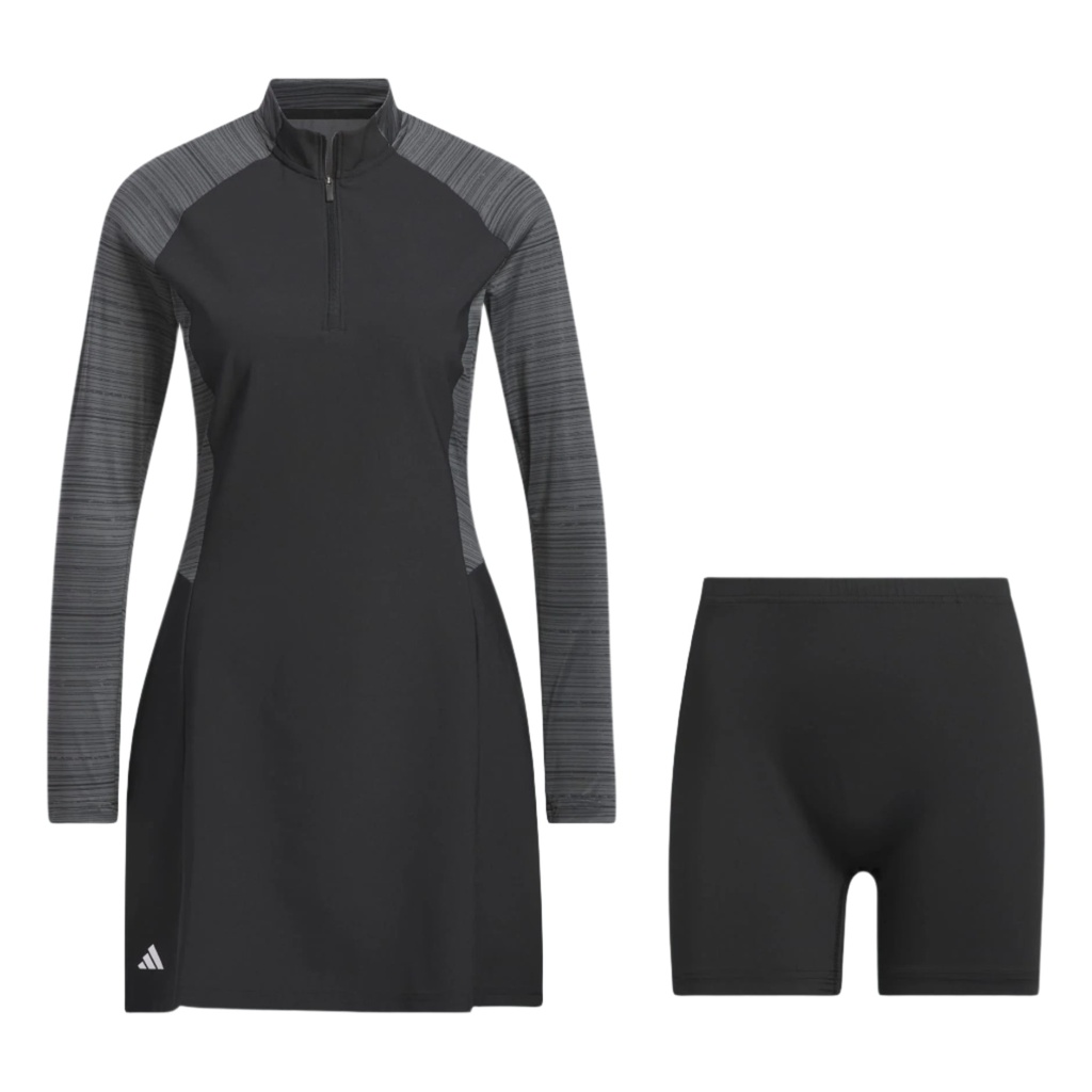 [IP4303S] Adidas Womens Golf Dress | Long Sleeve | Black-Grey (S)