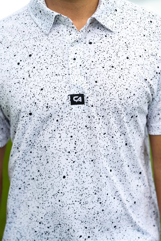 [CAISGSS] Custom Apparel Mens Funky Golf Shirt | Ink Splatter (S)