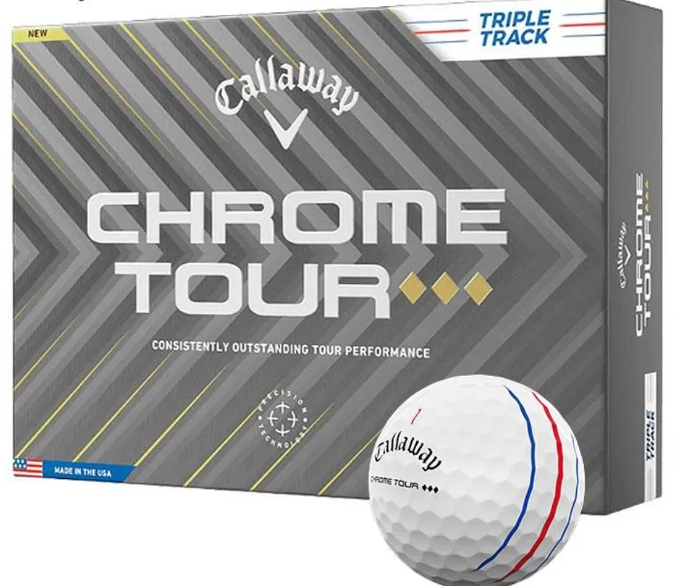 [3001045G] Callaway Golf Balls | Chrome Tour Triple Track (White/Sleeve, 2024)