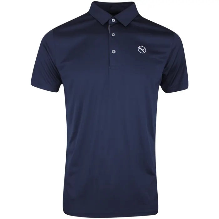 Puma Mens Golf Shirt | Elevated Solid Polo | Deep Navy