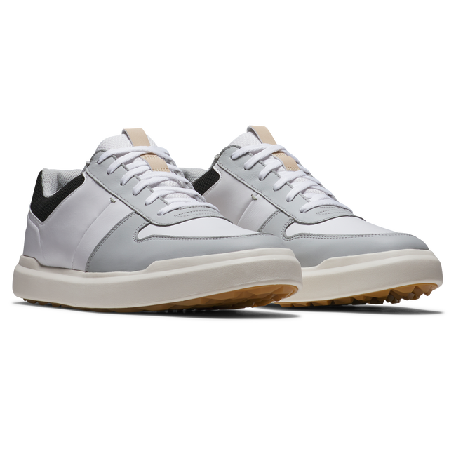 [54380105M] Footjoy Mens Golf Shoes | Contour Casual | White-Grey-Black 04 (UK9.5)