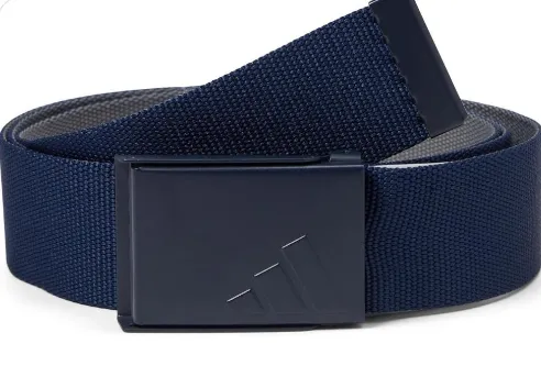 [IY4418] Adidas Mens Golf Belt | Reversible Webbing | Navy-Grey OSFA