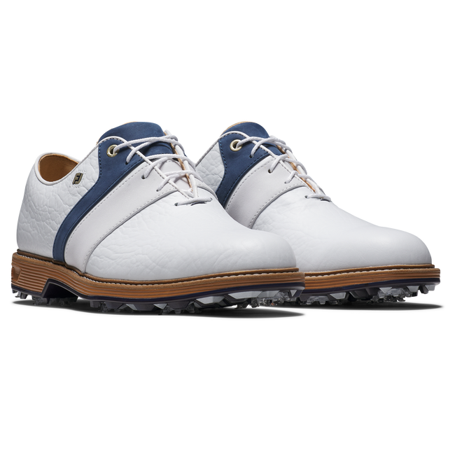 [54534075W] Footjoy Mens Golf Shoes | Premiere Series Packard LX | White-Navy 8e (UK7.5)