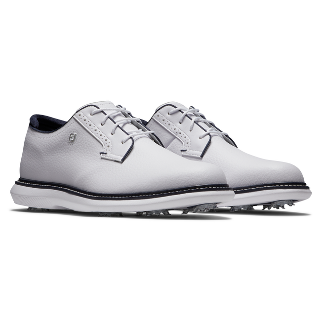 [57938085] Footjoy Mens Golf Shoes | Traditions Blucher | White-Navy 7d (UK7.5)