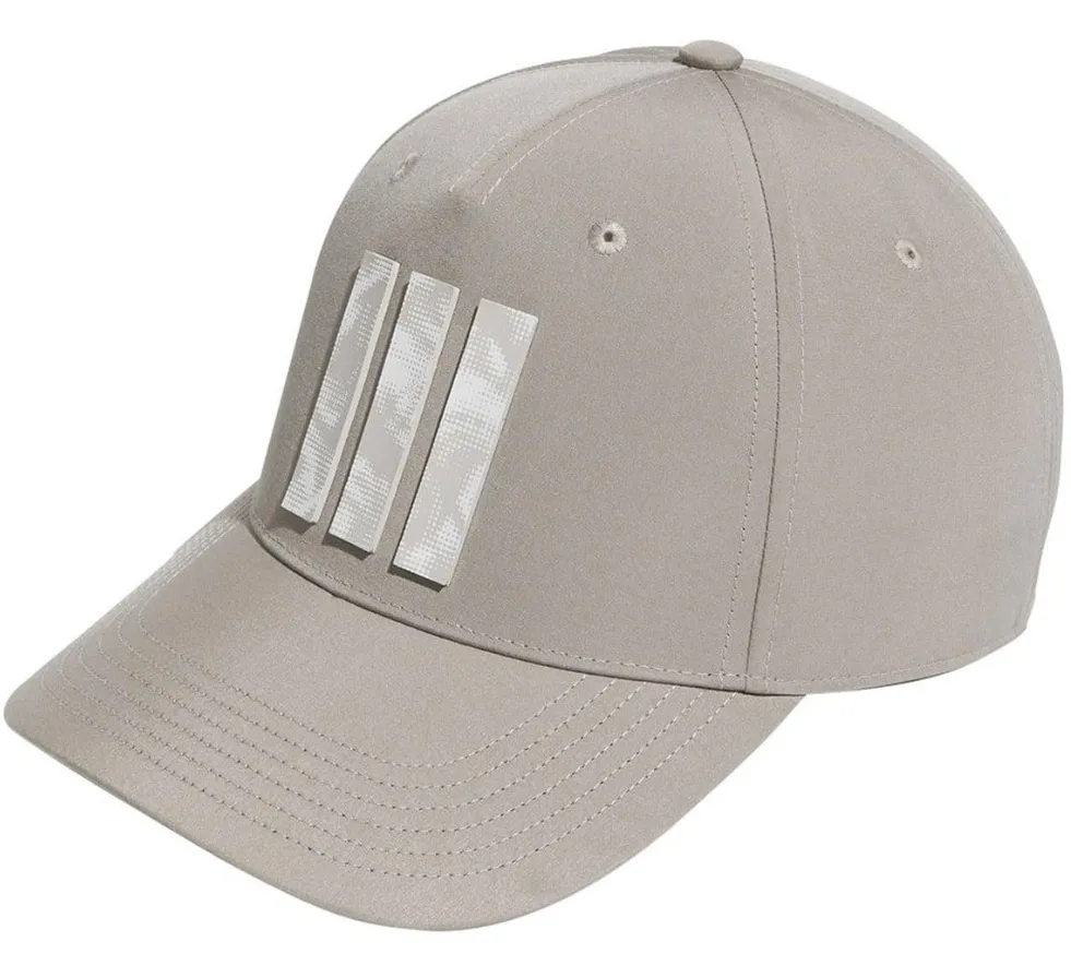 [JJ3855] Adidas Mens Golf Cap | 3 Stripe Tour | Beige