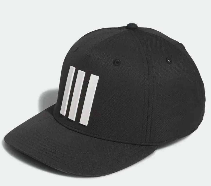 [JD7087] Adidas Mens Golf Cap | Tour 3 Stripe | Black
