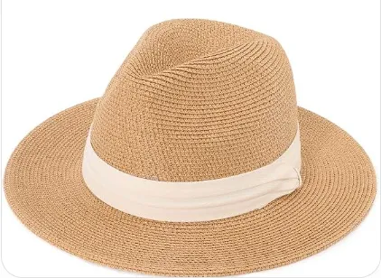 360Five Womens Fedora Hat | Summer | Camel-White