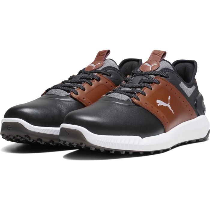 Puma Mens Golf Shoes | Ignite Elevate Crafted | Black-Dusty Tan