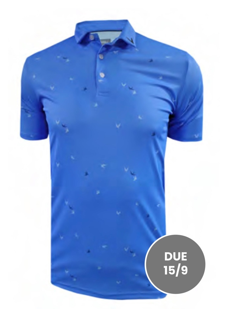 [2708933G-02] Callaway Mens Golf Shirt | Bright Blue (M)